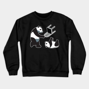 Funny Panda Wrestling Crewneck Sweatshirt